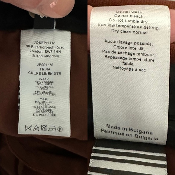 JOSEPH Trina Crepe Linen Stretch Straight Leg Ankle Pant Size FR 42 US 10 - Picture 6 of 10